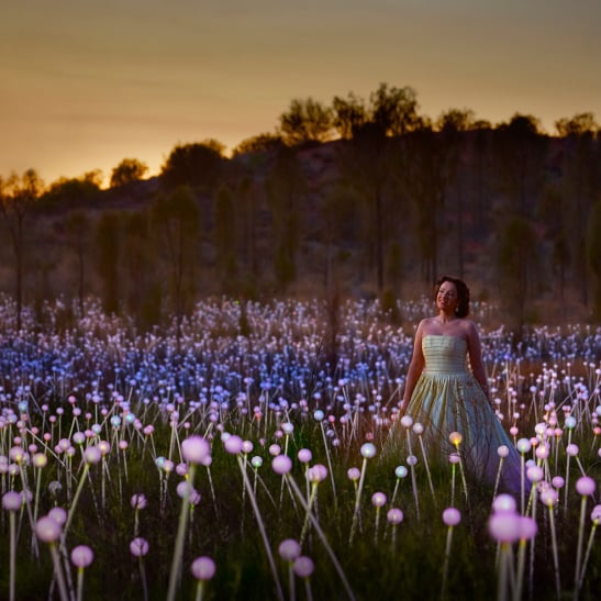 Woman in a dress in a field