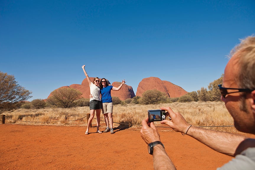 taking a photo in the outback