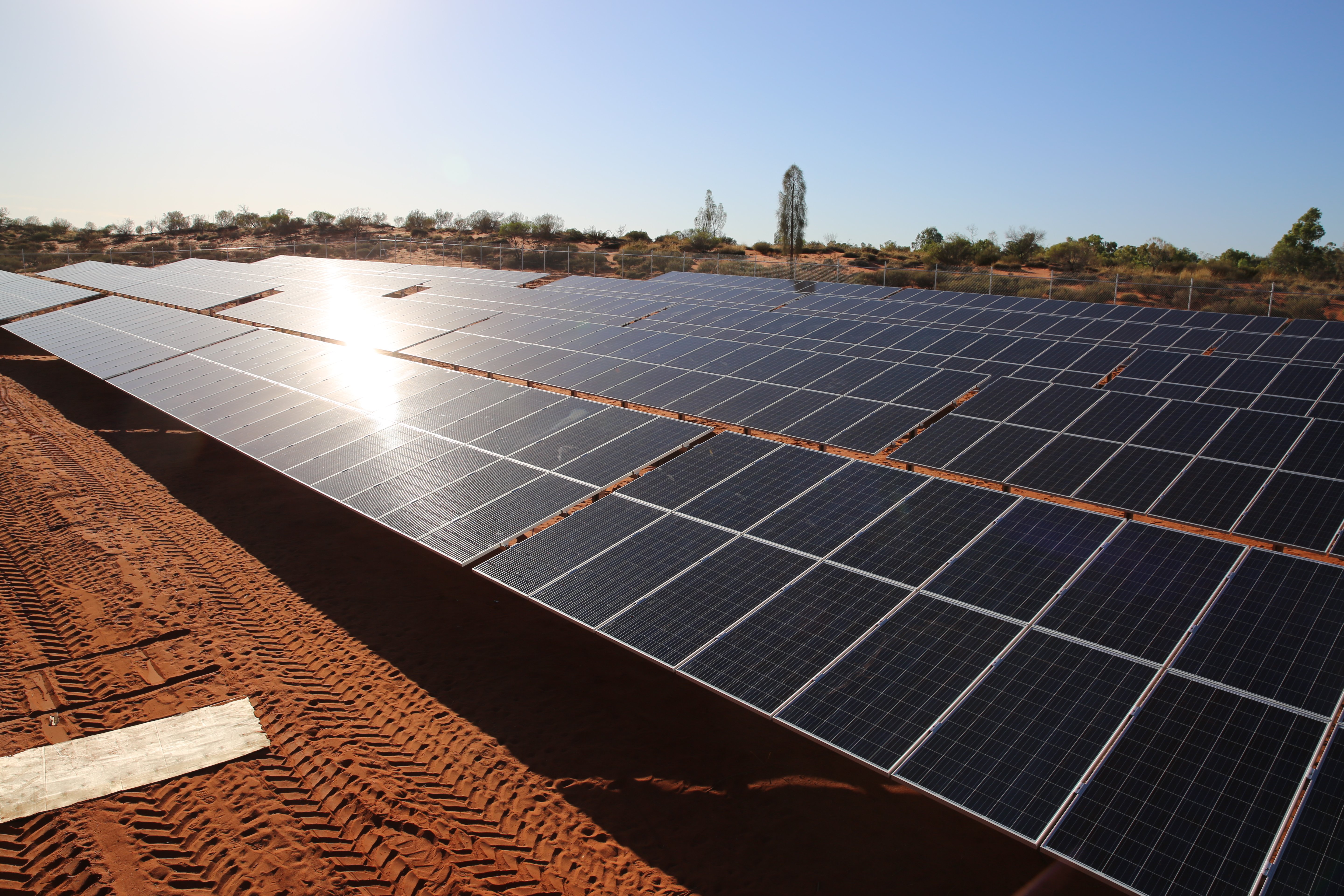 Solar panels by Ayers Rock