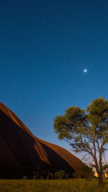 Uluru on a starry night